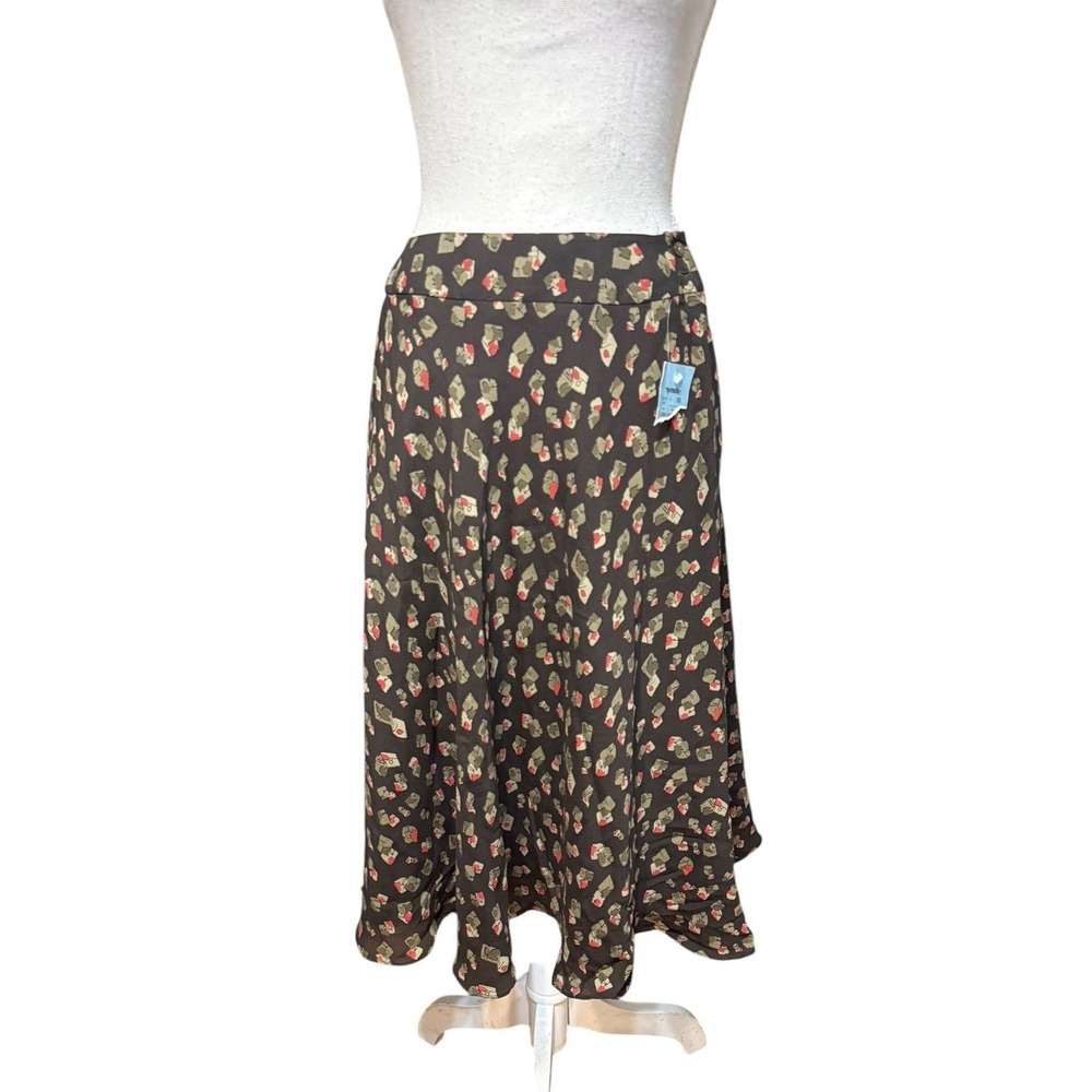 JONES NEW YORK Women Skirt 6 Silk Abstract Geometric Midi Office Workwear Fairy